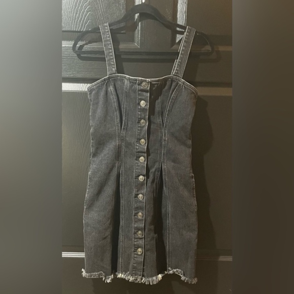 Current/Elliott Black Garment Dyed Denim Jumper